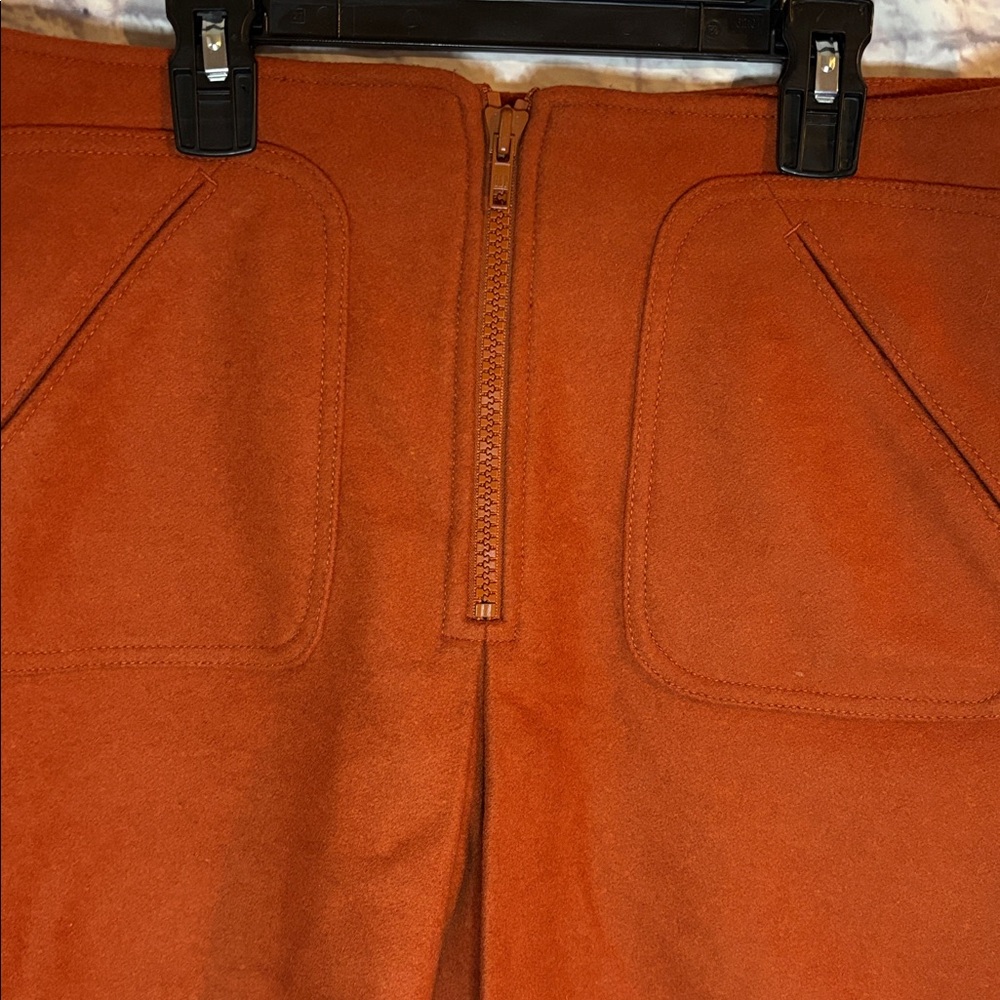 🔵GAP Burnt Orange Wool Ready To Wear Mini Skirt - Picture 4 of 12